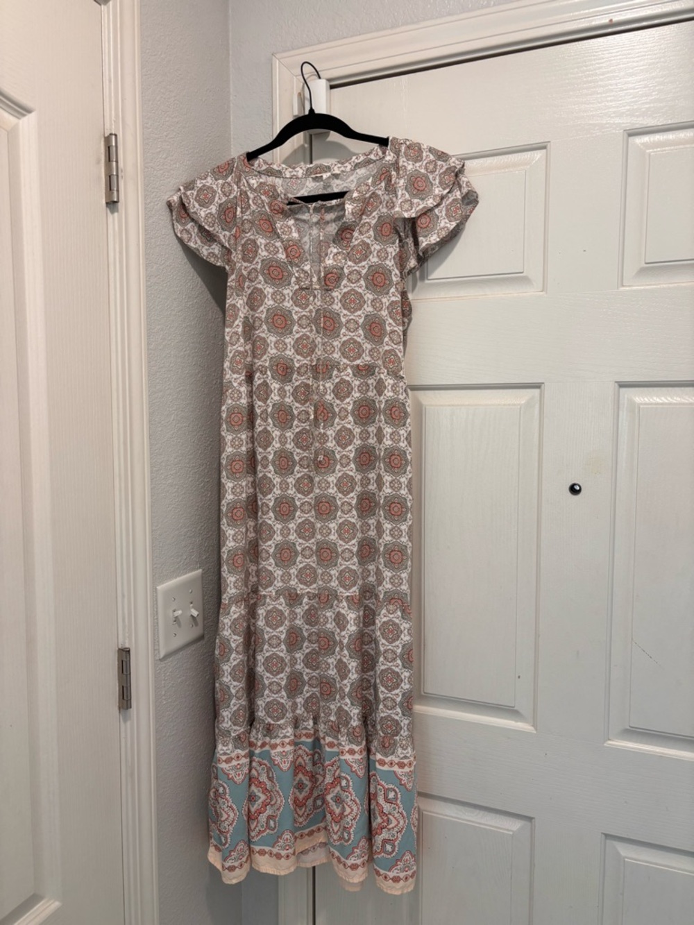 Blu Pepper Boho Printed Midi Dress – Cottagecore / Prairie / Festival Style - Picture 3 of 9